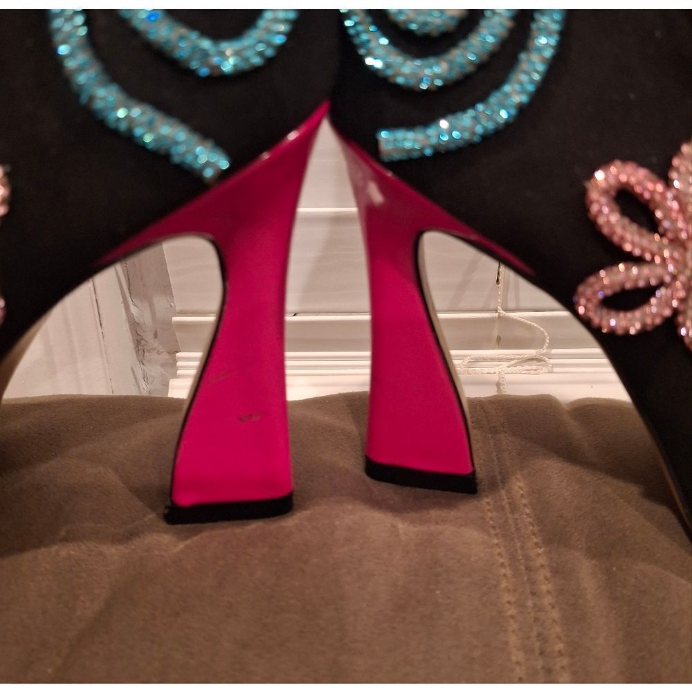 Betsey Johnson Black Ankle Boots with Multicolor Embellishments - Picture 6 of 14